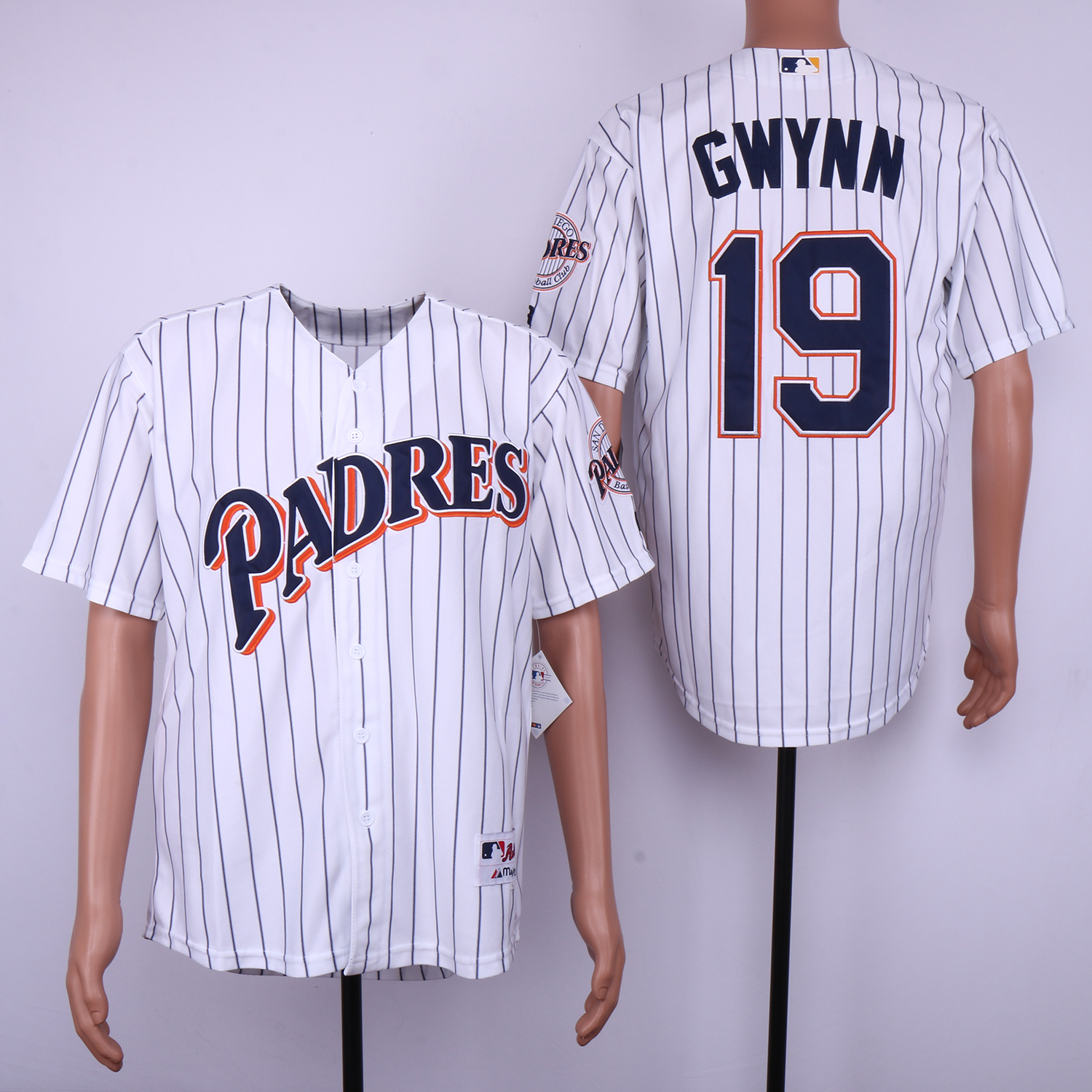 Men San Diego Padres #19 Gwynn White Throwback MLB Jerseys->youth mlb jersey->Youth Jersey